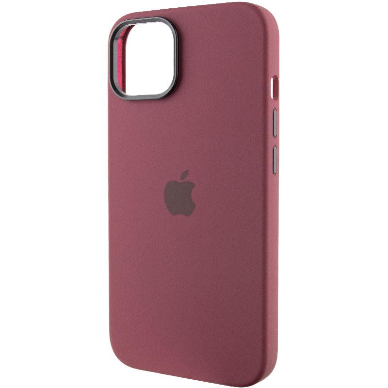 Протиударний чохол Silicone Case Metal Buttons (AA) для Apple iPhone 12 Pro Max (6.7") Бордовий / Plum - фото 3