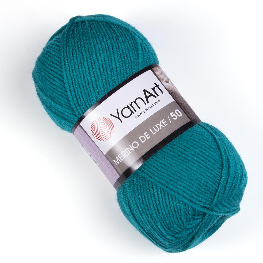 Пряжа YarnArt Merino De Luxe 11448 Зелена бірюза (6039)