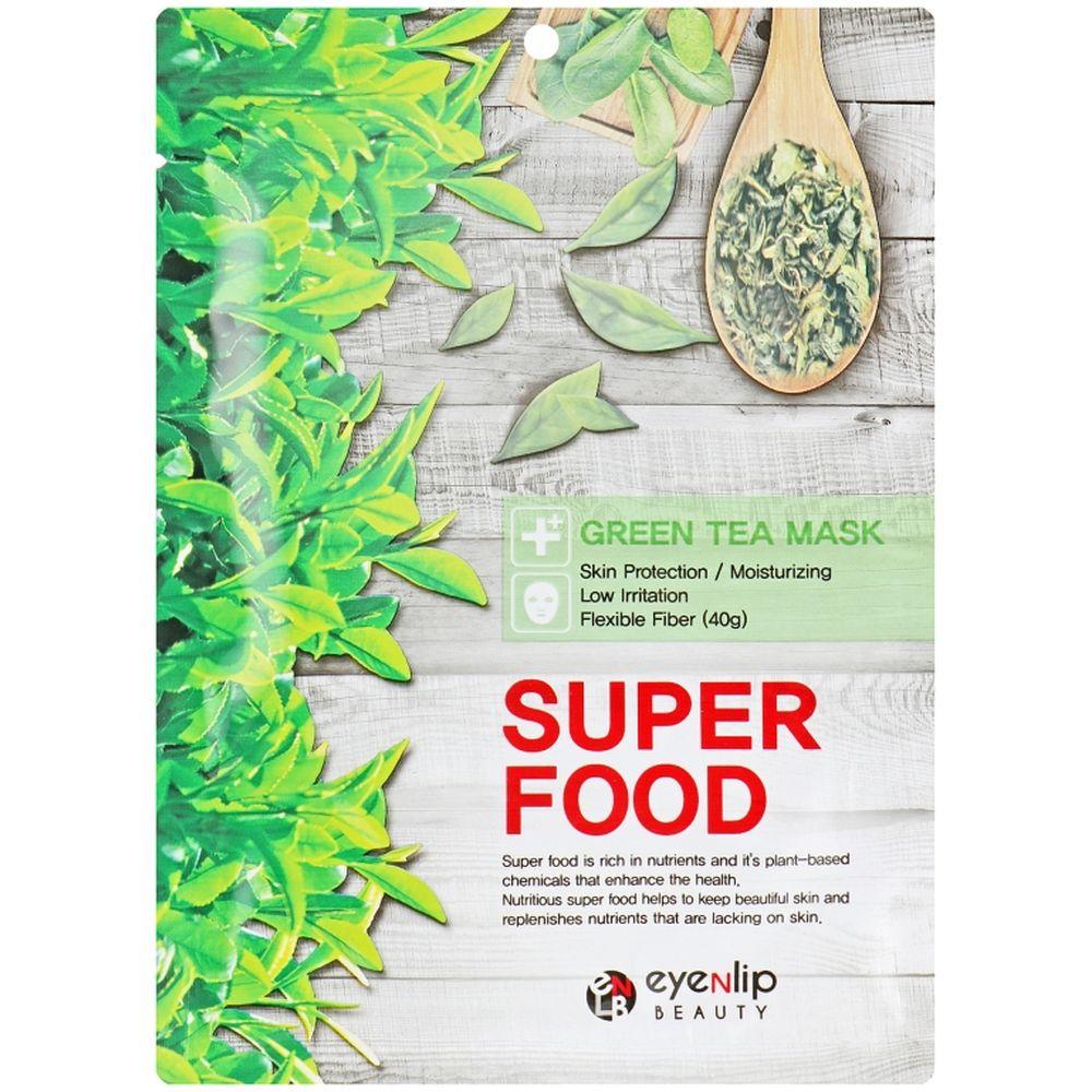 Тканинна маска для обличчя Зелений чай Eyenlip Super Food Green Tea Mask 23 мл (8809555251415)