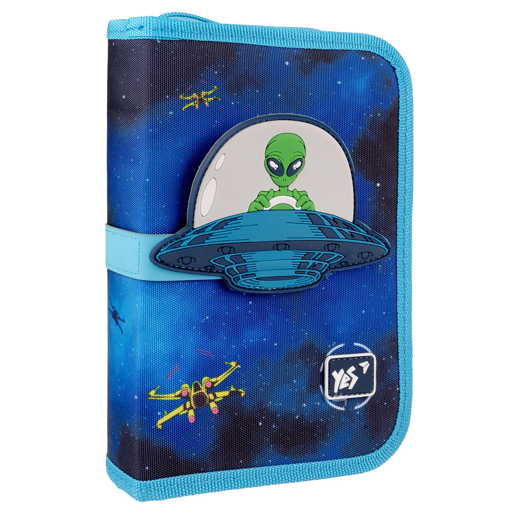 Пенал твердый одинарный с двумя клапанами YES UFO HP-04