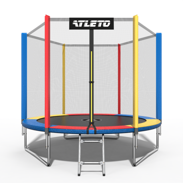 Батут Atleto с сеткой с мячиком 312 см Multikolor (2371518106_sike_2)