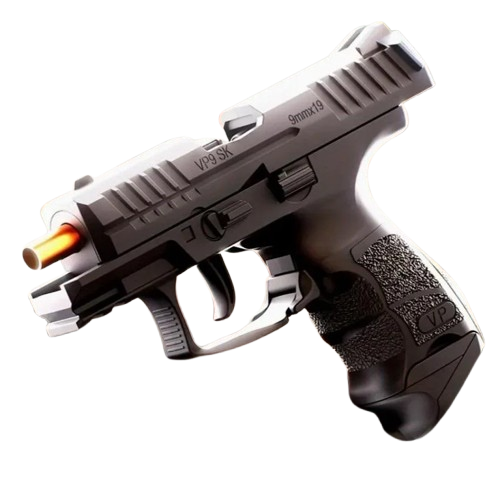 Игрушечный пластиковый автоматический пистолет Heckler & Koch HK VP9 стреляет пластиковыми пулями с гильзой (Gl9)