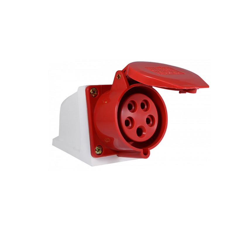 Силовая розетка CNC YHT-125 3P+N+PE 32А 380 В стационарная IP44 Красный (000000556)
