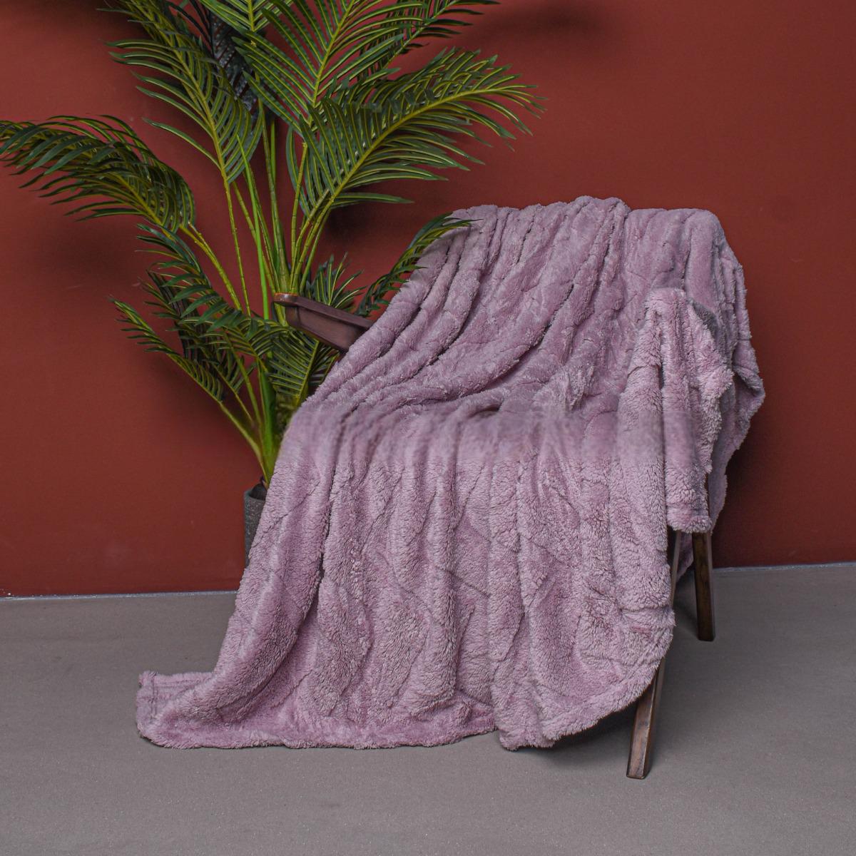 Плед пушистый Koloco Большие зигзаги евро 200х230 см Сиреневый (38534) Плед пушистый Koloco Большие зигзаги евро 200х230 см Сиреневый (38534)