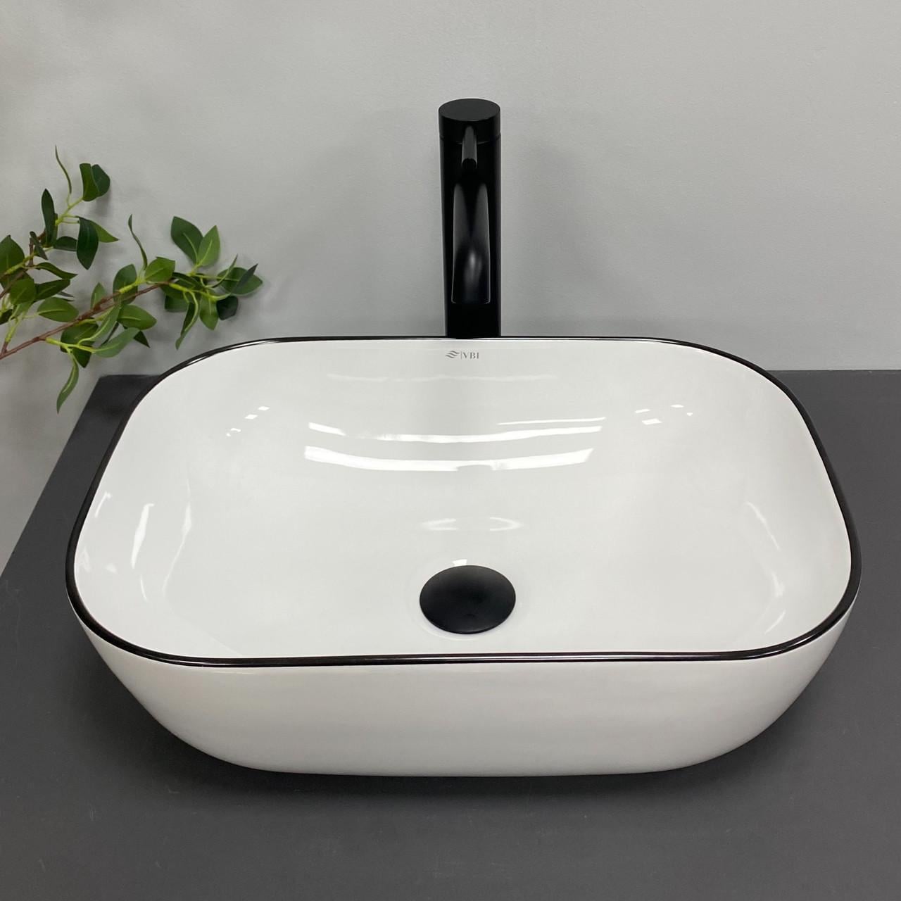 Умывальник накладной VBI RAVENNA White/Black Edge (2808389755)