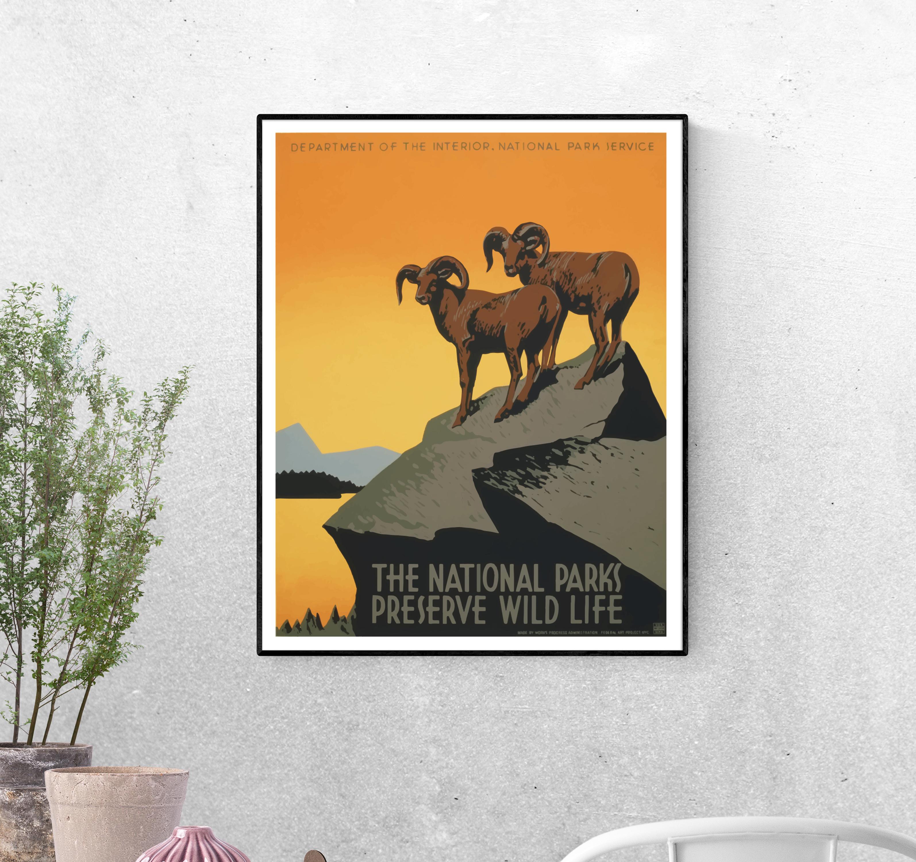 Тревел-постер Два барана на камнях формат А-0