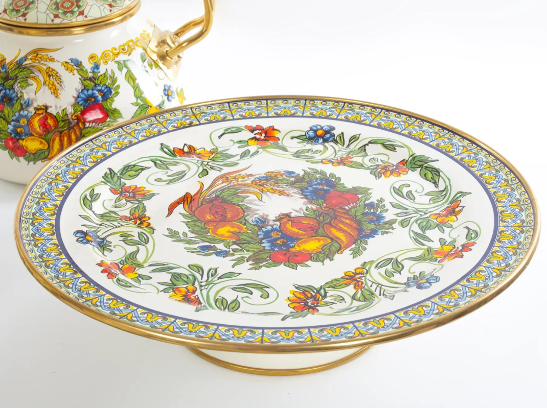 Тортовниця емальована VITALY Elmani з кришкою на ніжці 30 см - фото 7 Тортовниця емальована VITALY Elmani з кришкою на ніжці 30 см - фото 7