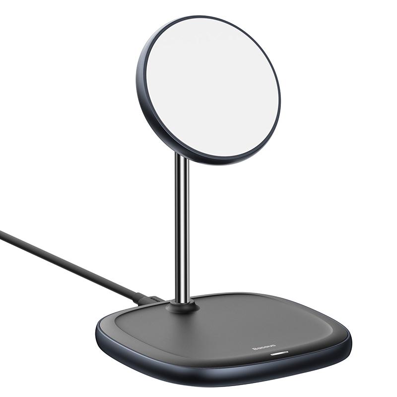 Зарядний пристрій Qi BASEUS Swan Magnetic Desktop Bracket Wireless Charger Iphone 12 15 Вт Black (532587)