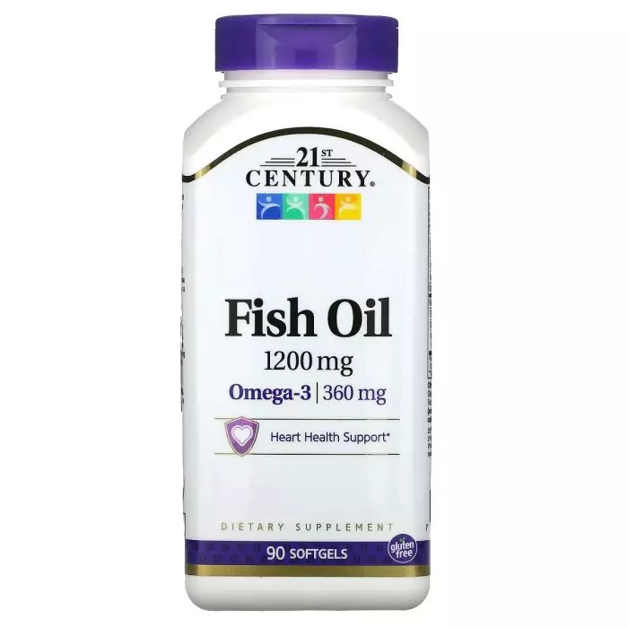 Рыбий жир 1200 мг 21st Century Омега-3 360 мг Fish Oil Omega 3 90 желатиновых капсул (CEN27026)