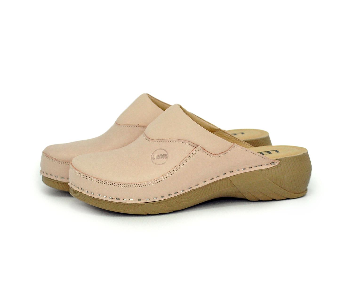 Женские сабо кожаные Leon 3100 р. 37 Пудровый - фото 2