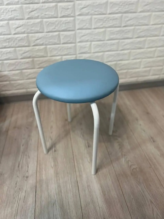 Табурет кухонний Чіко металевий з м'яким сидінням 30х45 см Блакитний/Білий (28374287)