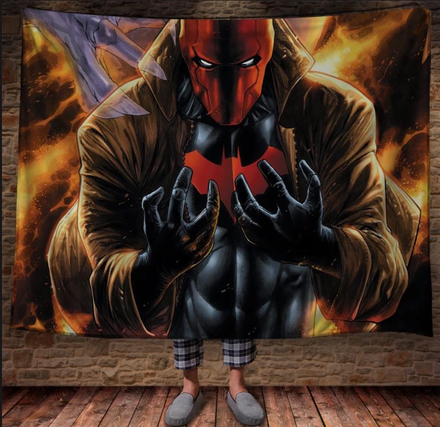 Плед с 3D принтом Комикс Бэтмен Красный колпак 150x200 см (epi_1049) Плед с 3D принтом Комикс Бэтмен Красный колпак 150x200 см (epi_1049)