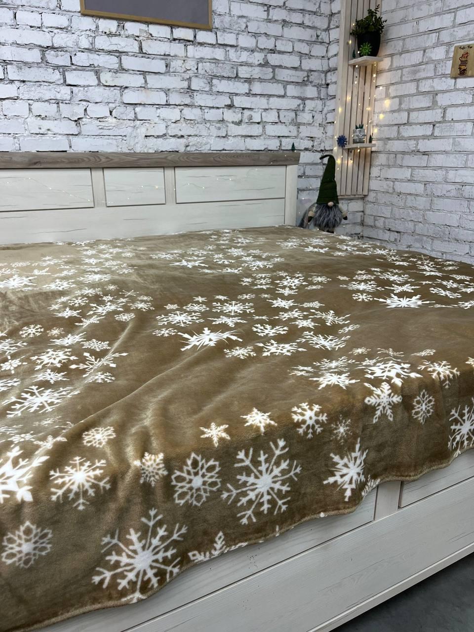 Плед с ворсом пушистый флисовый 160х215 см Коричневый (2354904667) - фото 6