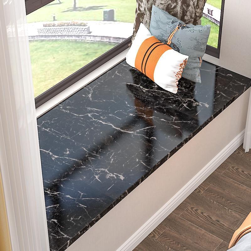 Самоклейка наклейка для кухні 60х500 см Чорний мармур - фото 3 Самоклейка наклейка для кухні 60х500 см Чорний мармур - фото 3