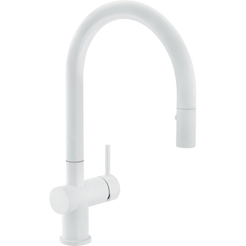 Кухонный смеситель Franke Active Neo Super Metallic с выдвижным изливом и функцией душа с функцией душа Белый матовый (115.0554.705)