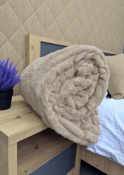 Покрывало на кровать VIP Шарпей плюш 200х230 см Бежевый (87-148) - фото 3 Покрывало на кровать VIP Шарпей плюш 200х230 см Бежевый (87-148) - фото 3