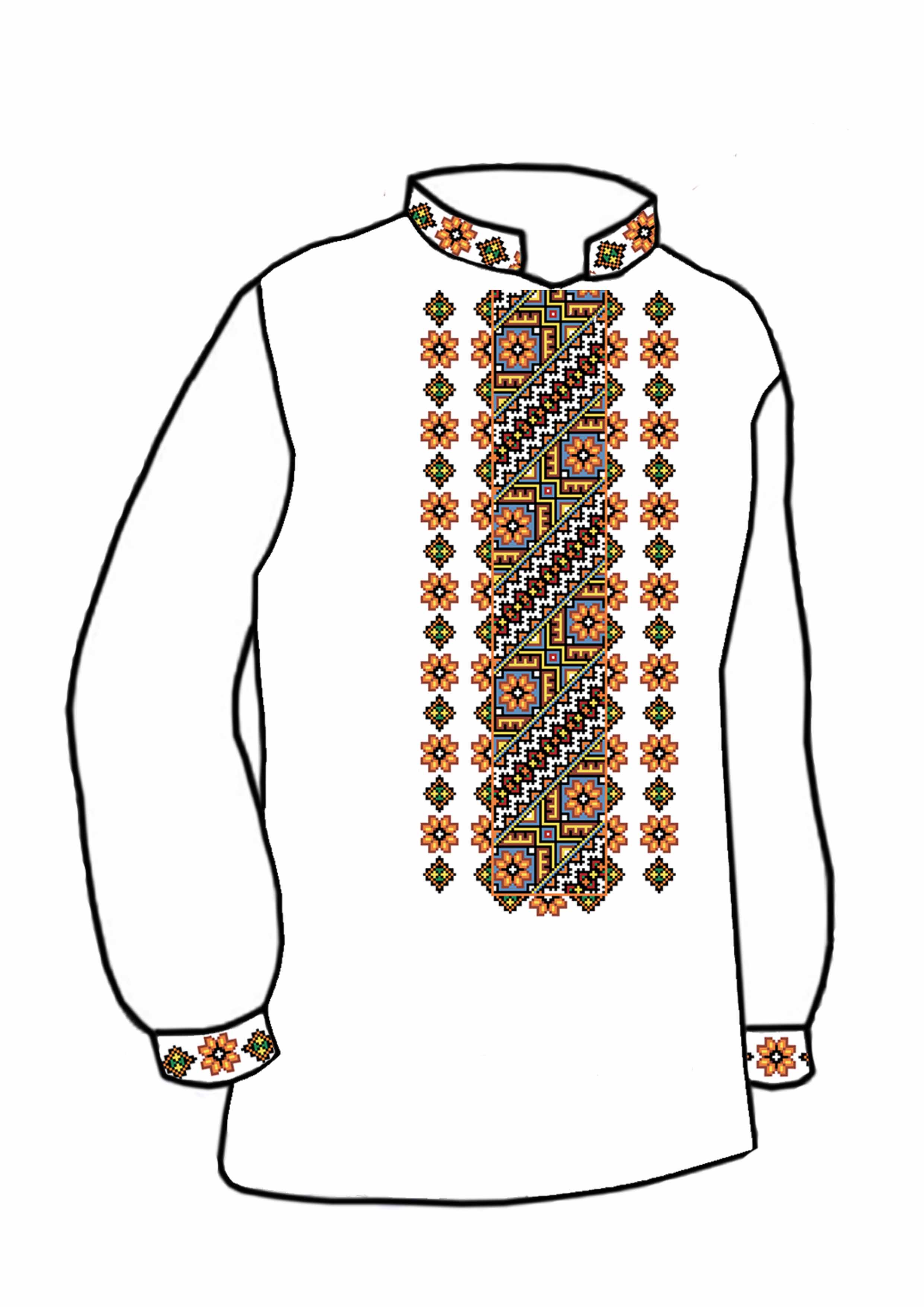 Заготовка для вишивки нитками або бісером сорочка СЧ-103 домоткане полотно Заготовка для вишивки нитками або бісером сорочка СЧ-103 домоткане полотно