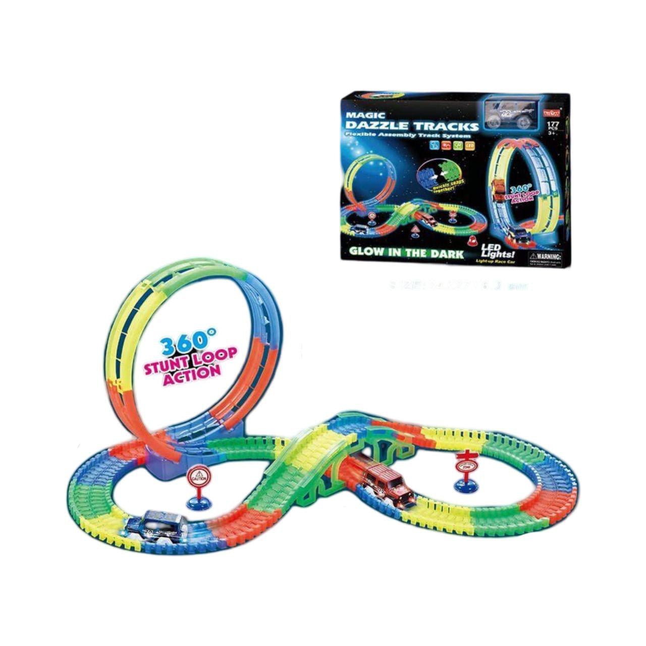 Трек неоновый 36/2 с подсветкой/177 деталей/машинка на батарейках (124) Трек неоновый 36/2 с подсветкой/177 деталей/машинка на батарейках (124)