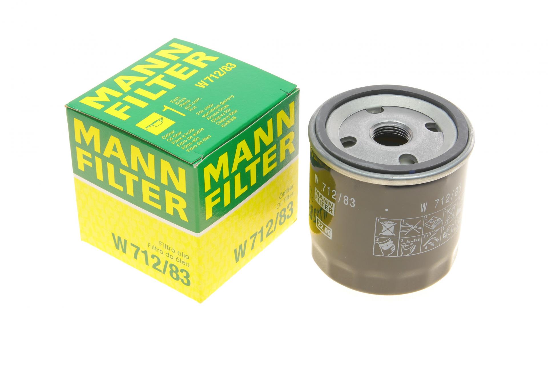 Фильтр масляный Mann-Filter для Toyota Land Cruiser 4,2 TDI (W 712/83)