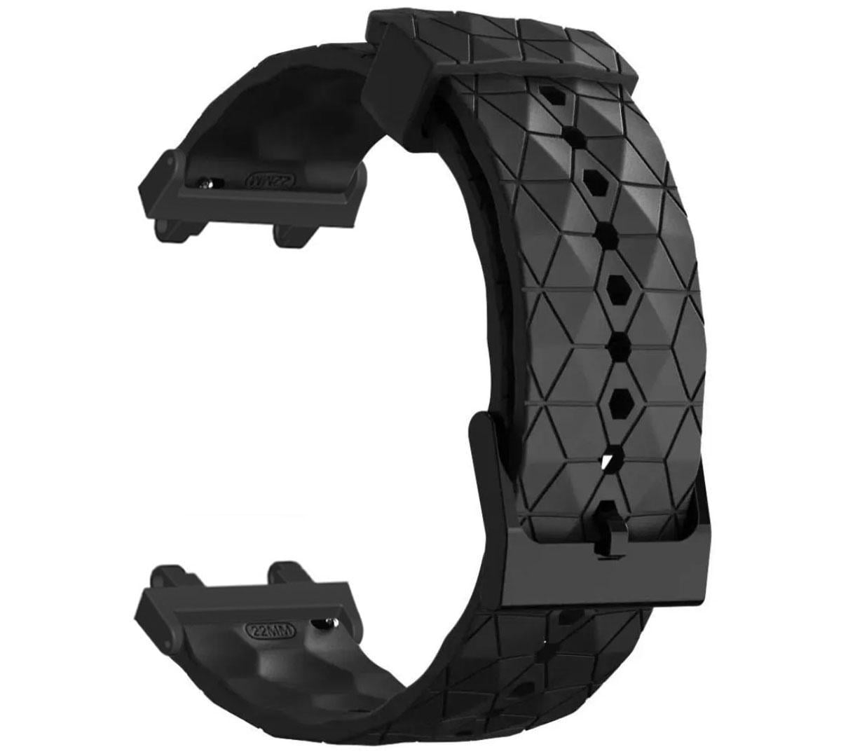 Ремінець силіконовий Primolux Dimond для годинника Xiaomi Amazfit T-Rex 2 Black (A2169/A2170)