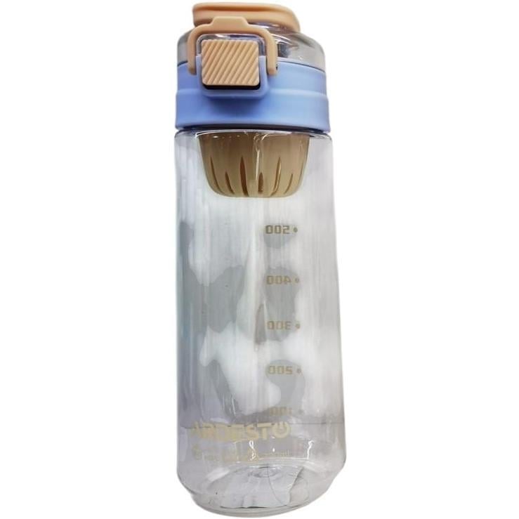 Бутылка для воды Ardesto Duo с отсеком для фруктов 720 мл Голубой/Бежевый
