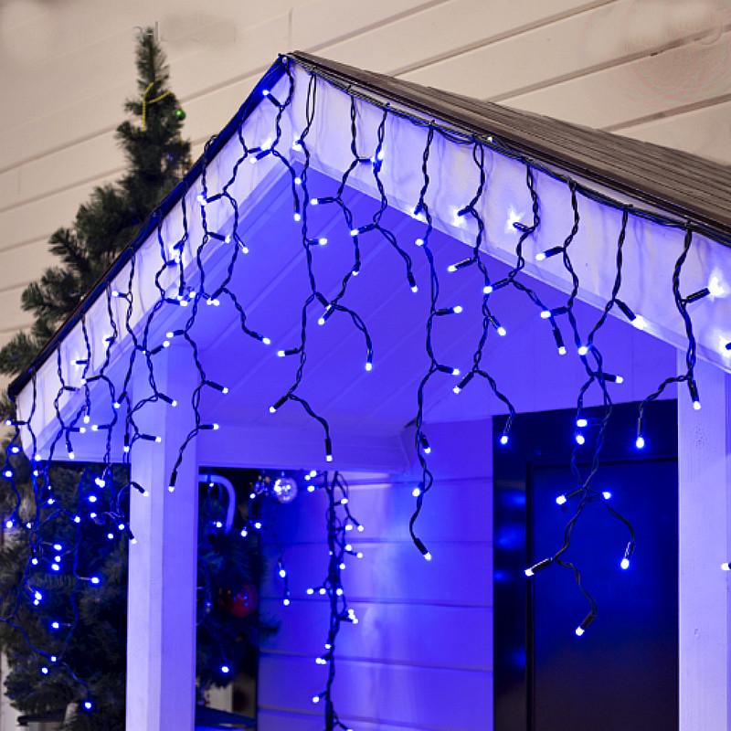 Гирлянда наружная карниз 7405 150 led черный провод 5 мм 10 м Синий (30097) Гирлянда наружная карниз 7405 150 led черный провод 5 мм 10 м Синий (30097)