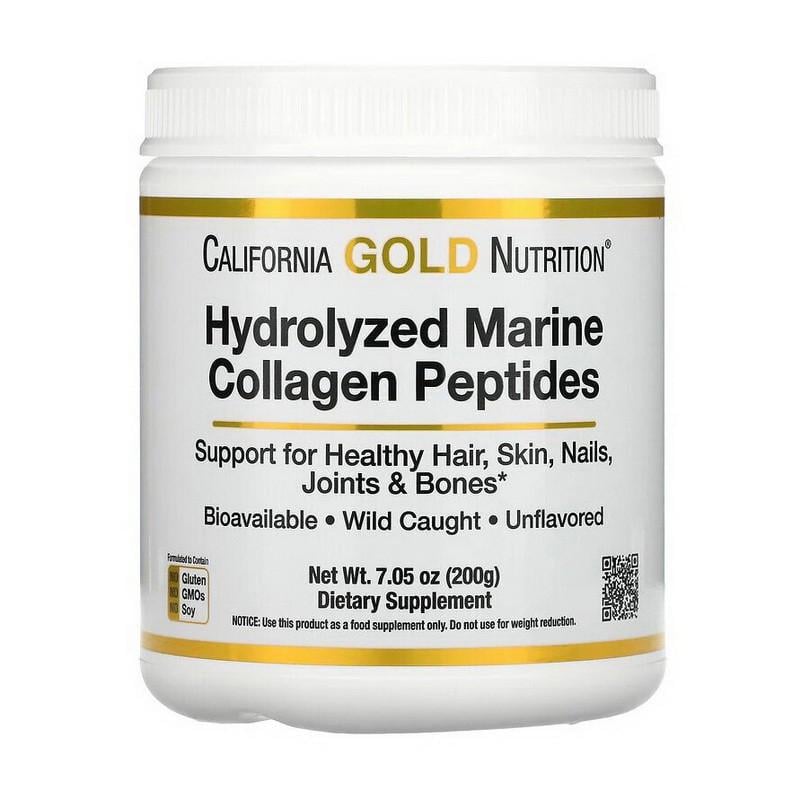 Коллаген California Gold Nutrition Hydrolyzed Marine Collagen Peptides 200 г Без вкуса (20578-01) Коллаген California Gold Nutrition Hydrolyzed Marine Collagen Peptides 200 г Без вкуса (20578-01)