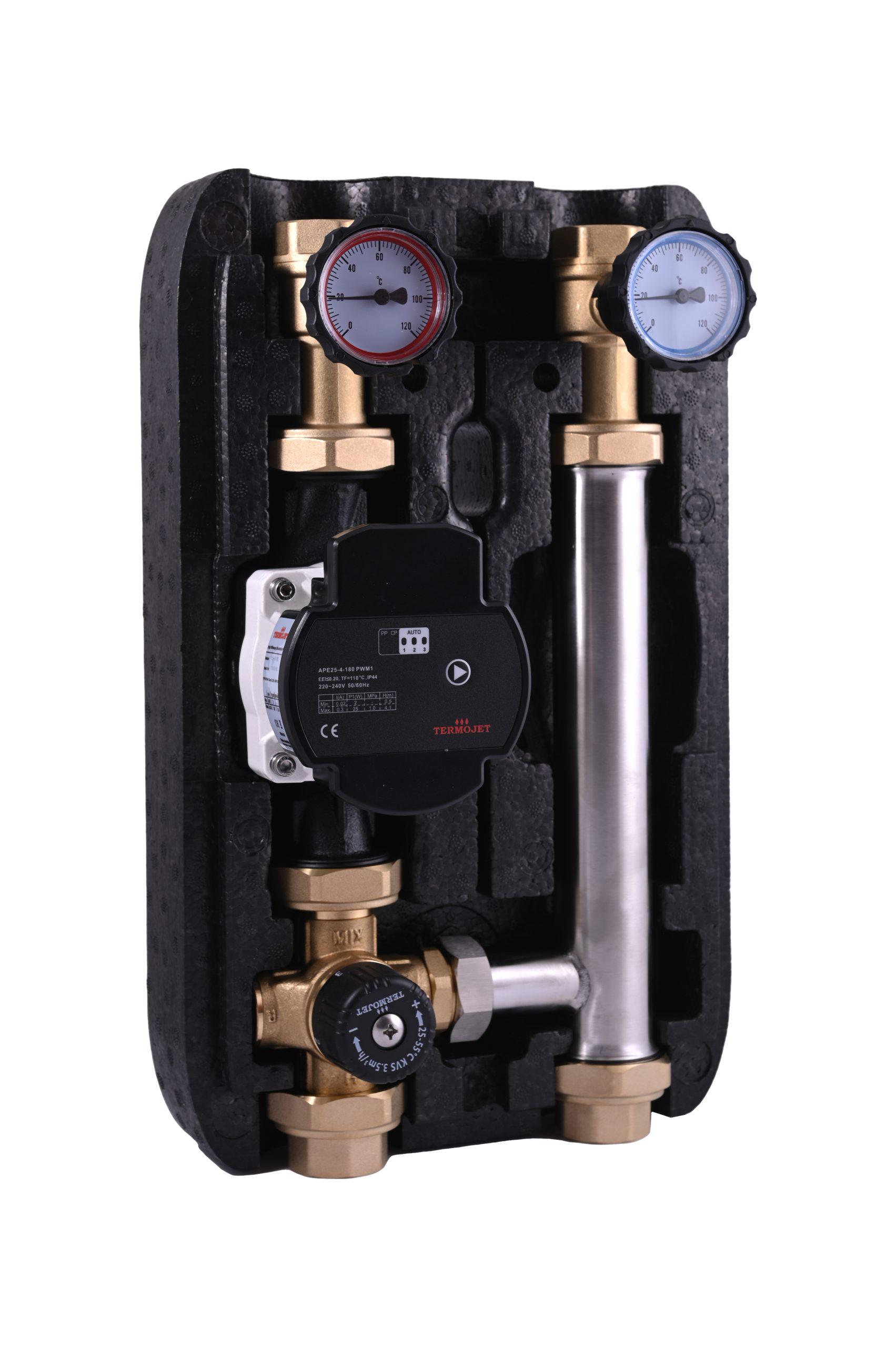 Насосная группа с термокраном 25-55° 1" ВР в EPP теплоизоляции без насоса Black (НГ-46 Л 84314490 L)