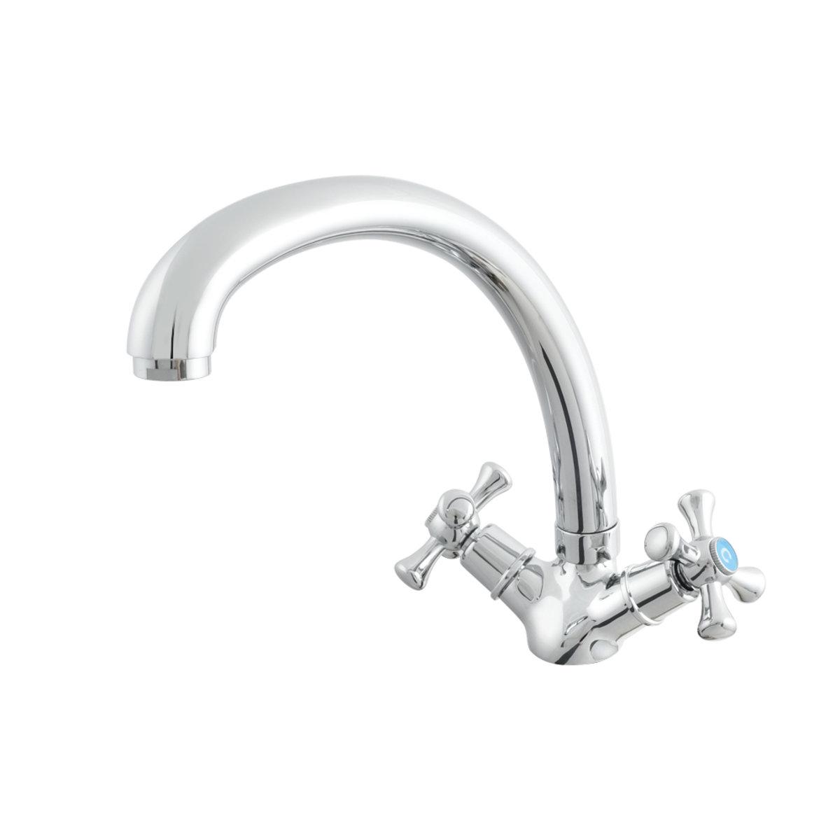 Смеситель для умывальника Venta VG415UC двухвентильный в ванную цинковый сплав врезной Хром