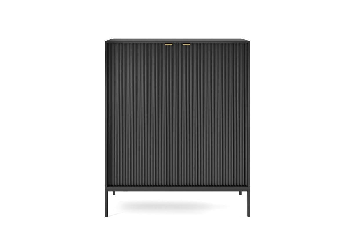 Комод высокий Perfect Home Nova 2-дверный с черными ножками Черный (PFH-091238) Комод высокий Perfect Home Nova 2-дверный с черными ножками Черный (PFH-091238)