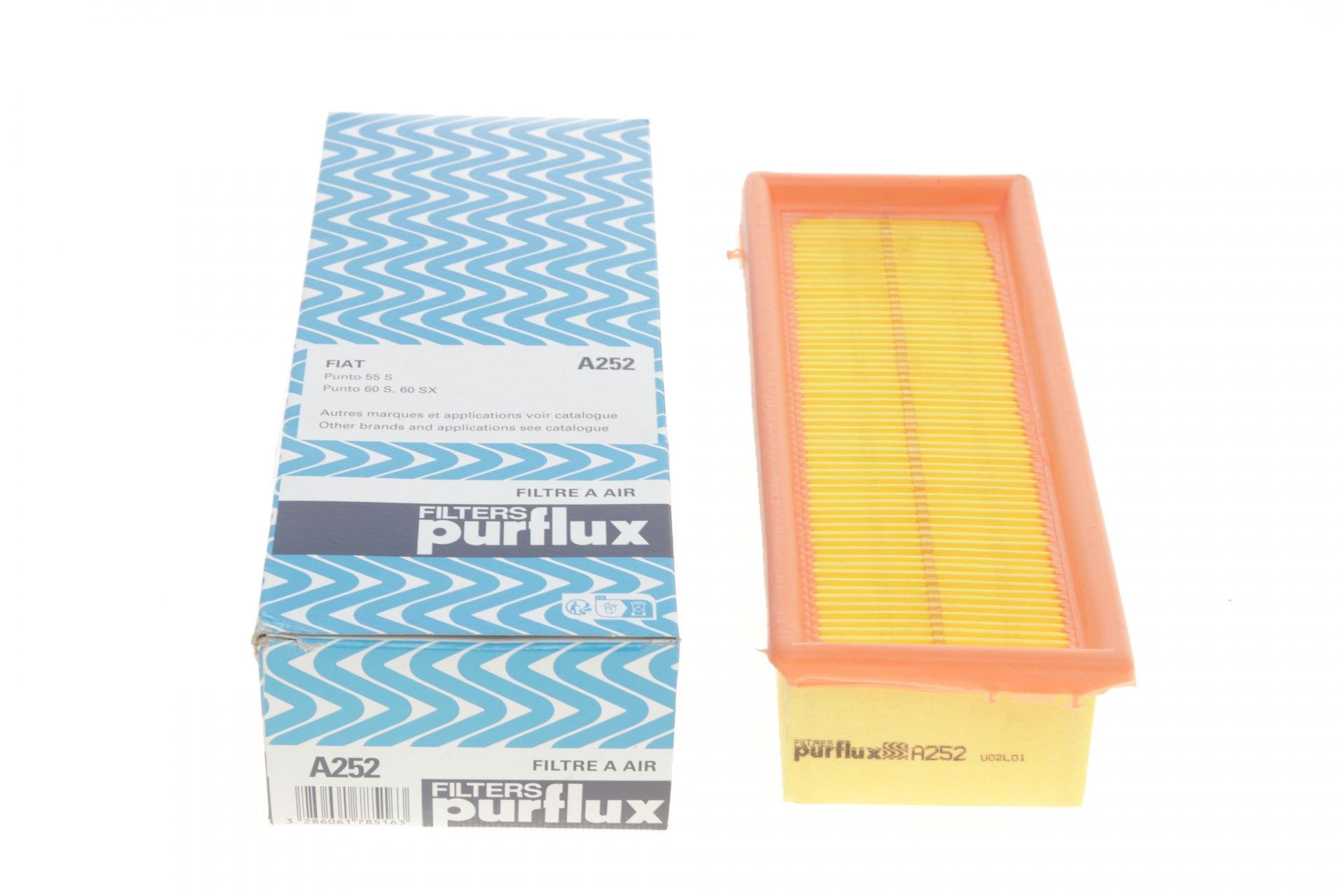 Фильтр воздушный PURFLUX для Fiat Panda 1,1 i,e,Selecta 95-03/Punto 1,1/1,2 94-00/Sinquecento 1,1 Sporting 94-98- (A252)