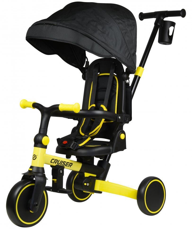 Биговел-велосипед детский Tri-cycle Milano 002 трехколесный от 1 года 6в1 Желтый (Milano 002-1 mt)