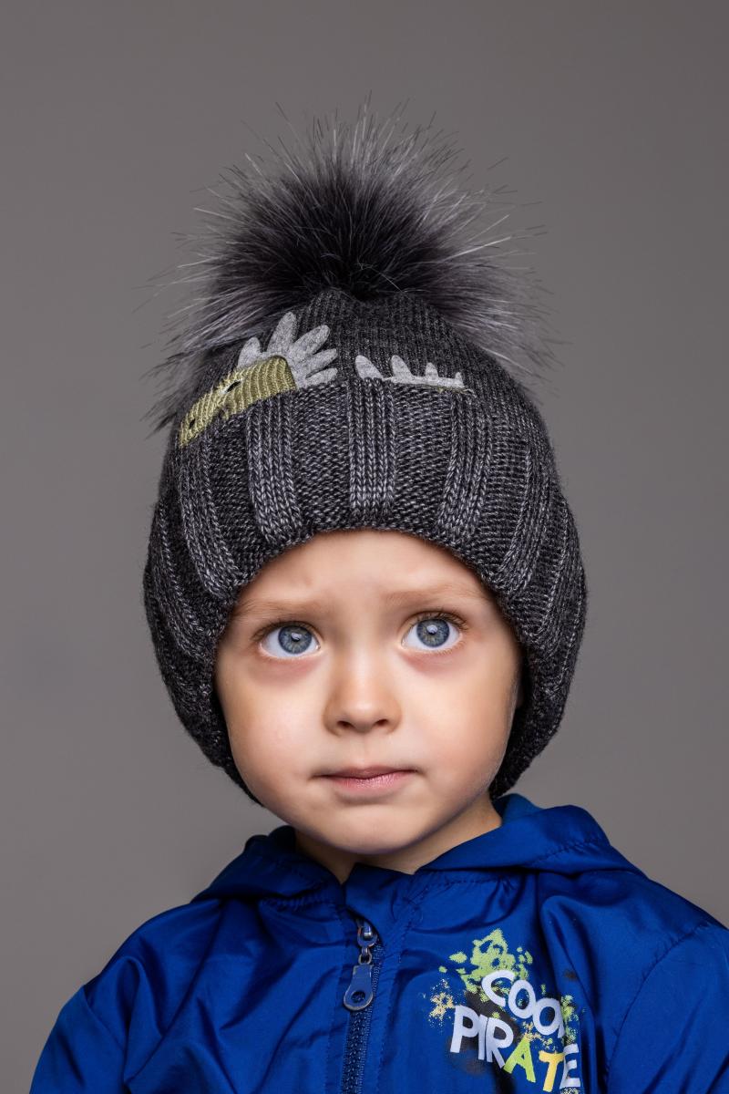 Шапка детская зимняя Alex Рекс 48-52 см Асфальт