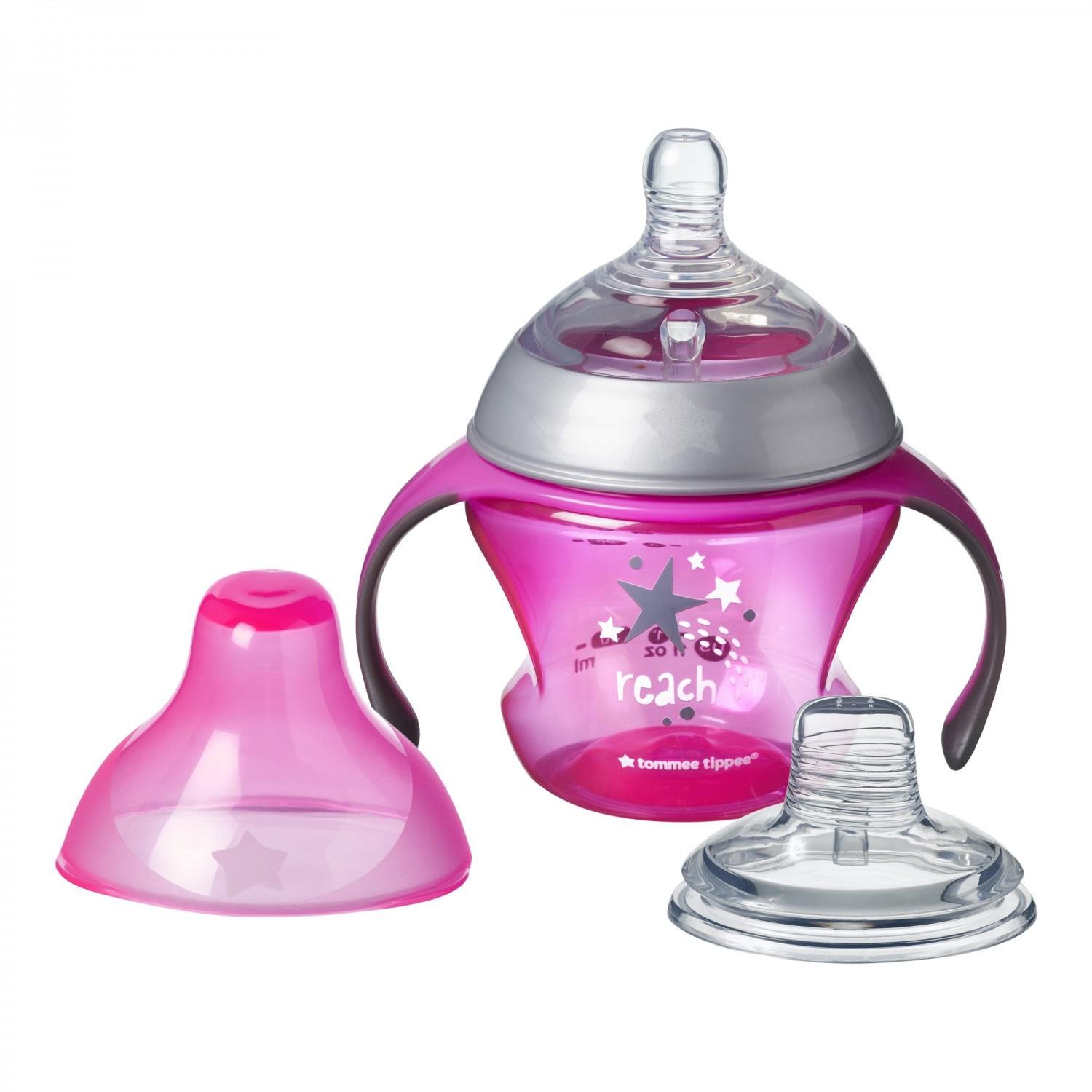 Поїльник Tommee Tippee Transition зі змінним носиком 4-7 міс 150 мл Рожевий (TT0052-3-ROZ)