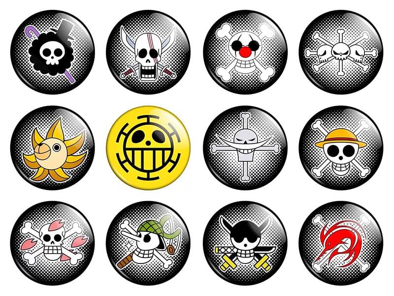 Набір значків Аніме One Piece 12 шт. (NZN00275)