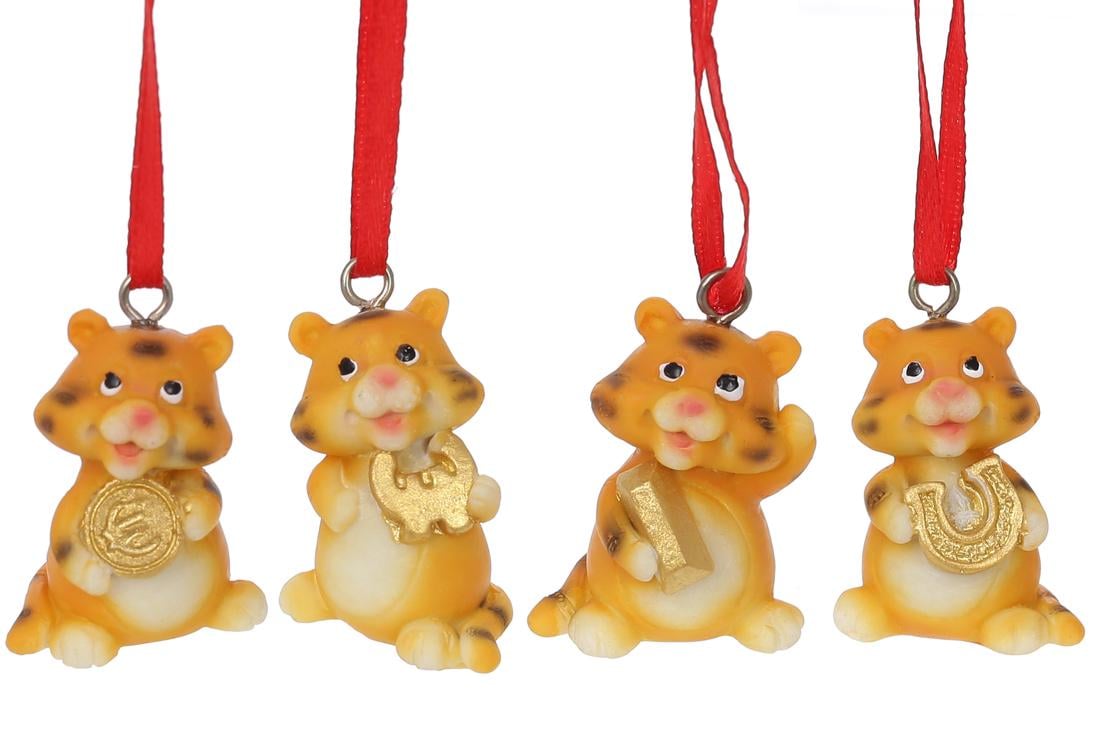 Новогодний подвеска BonaDi Тигрята 4 шт. (424-283)