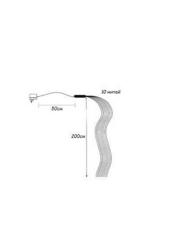Гирлянда-пучок электрическая Led Конский хвост на 200 светодиодов 10 нитей 2 м по 20 диодов Белый (11342552) - фото 4