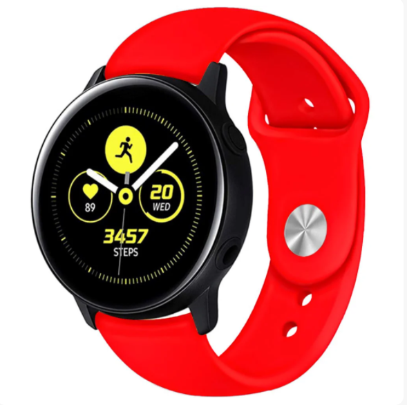 Ремешок силиконовый BeWatch 20 мм для Samsung Galaxy watch 42/3 41 мм/Active/Active 2 Красный (1010303)
