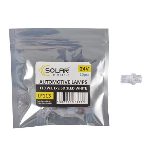 Автолампа LED Solar 24V T10 W2.1x9.5d 1leds white 10 шт. (LF113_P)