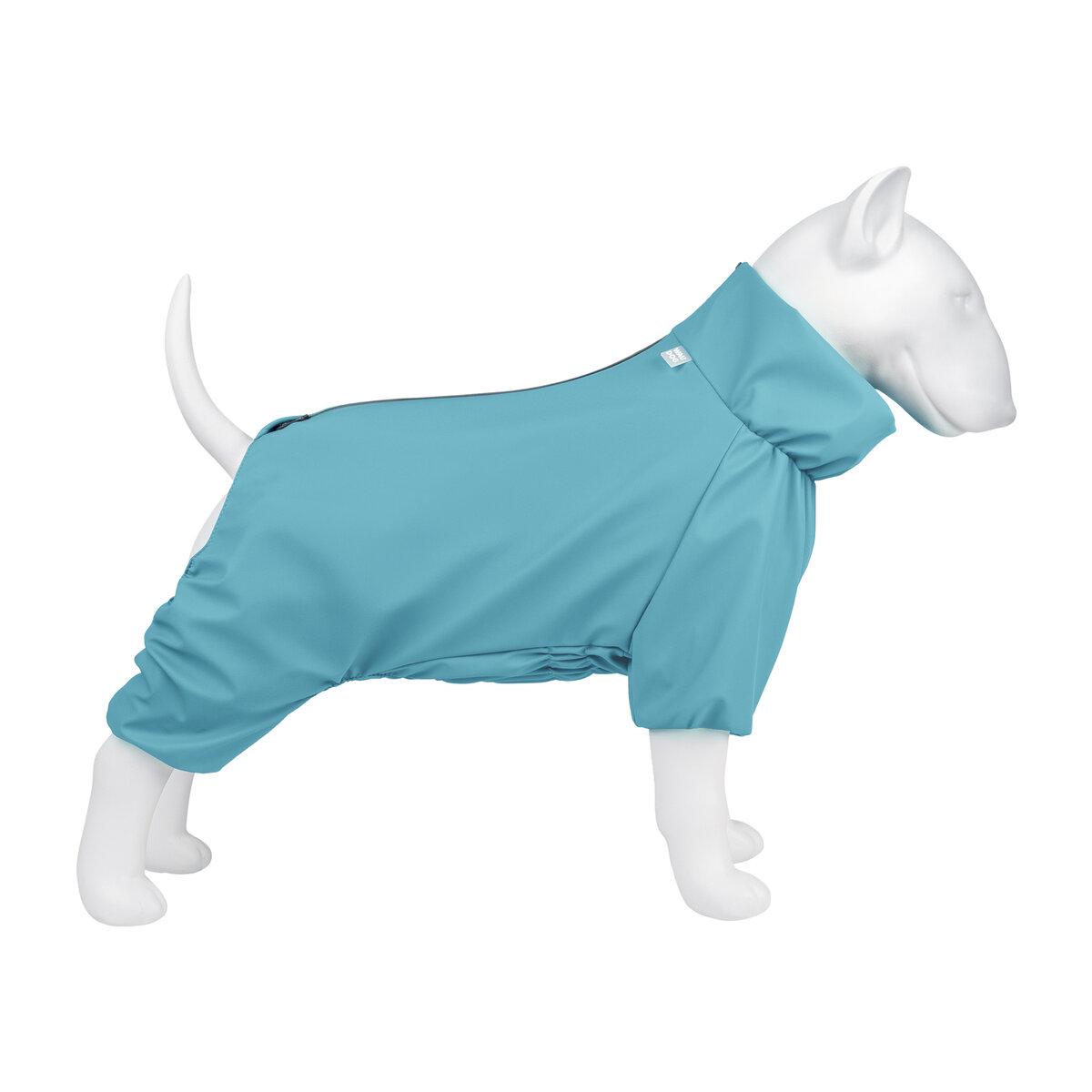 Дождевик для собак Waudog Clothes водонепроницаемый L55 В 77-79 см С 50-55 см Голубой