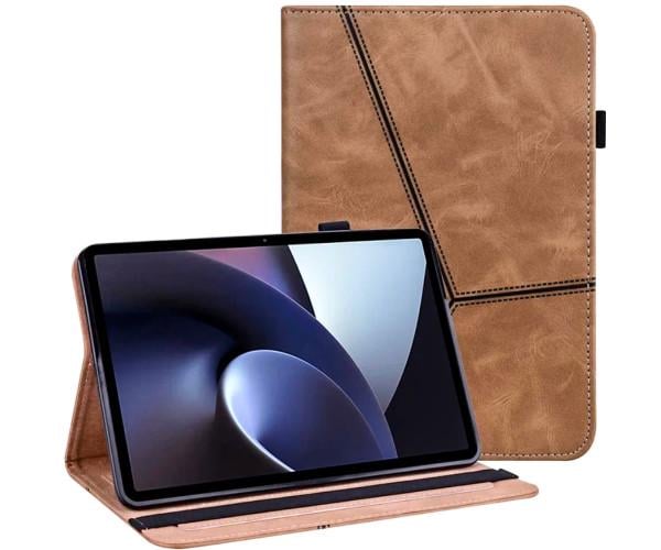 Чeхол-книжка кожаный Retro Frosted Stripe для Lenovo Tab P12 Коричневый - фото 1 Чeхол-книжка кожаный Retro Frosted Stripe для Lenovo Tab P12 Коричневый - фото 1