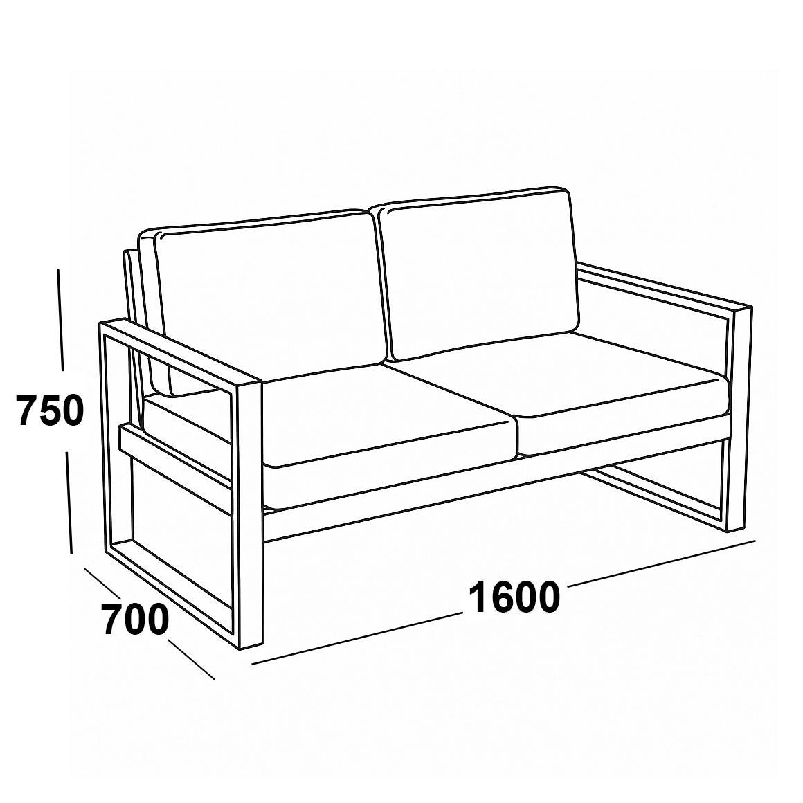 Диван металевий AVVS tech Бостон вуличний лофт з підлокітниками оксфорд 160 см Салатовий/Білий (30067117) - фото 7