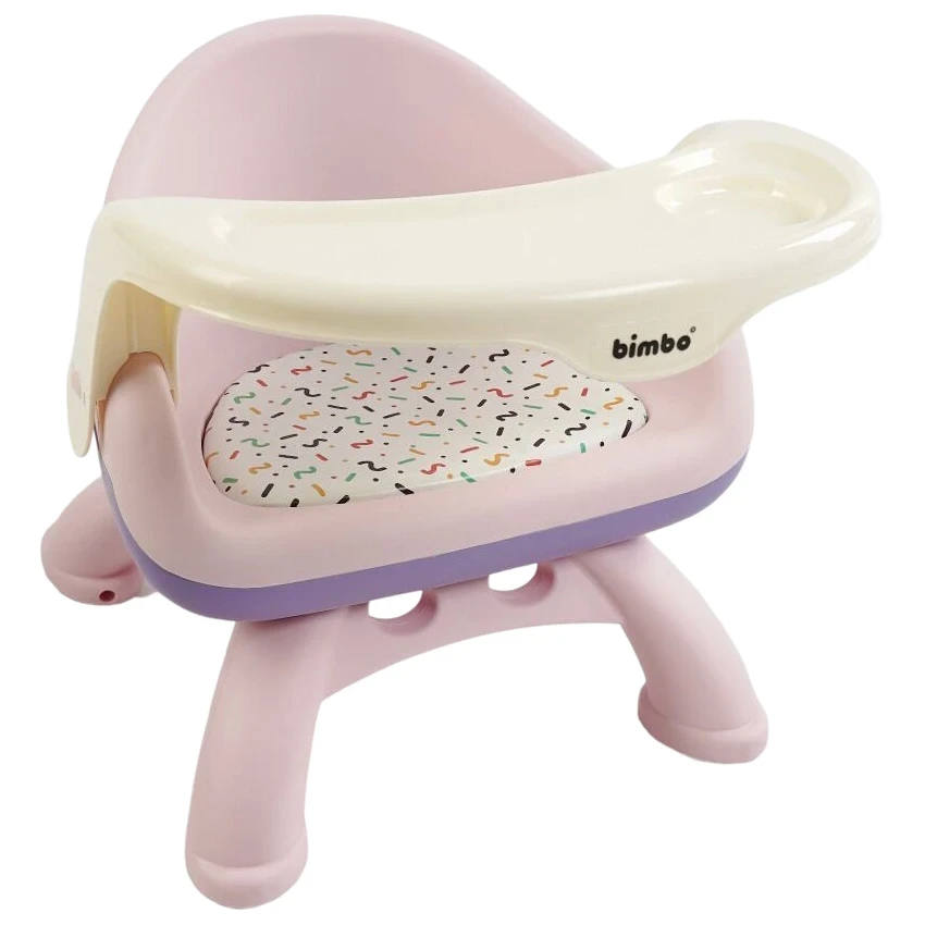 Стільчик дитячий для годування Bimbo BM-93497 зі знімним столиком із пластику 45х37х38 см Рожевий (150-7-169137)