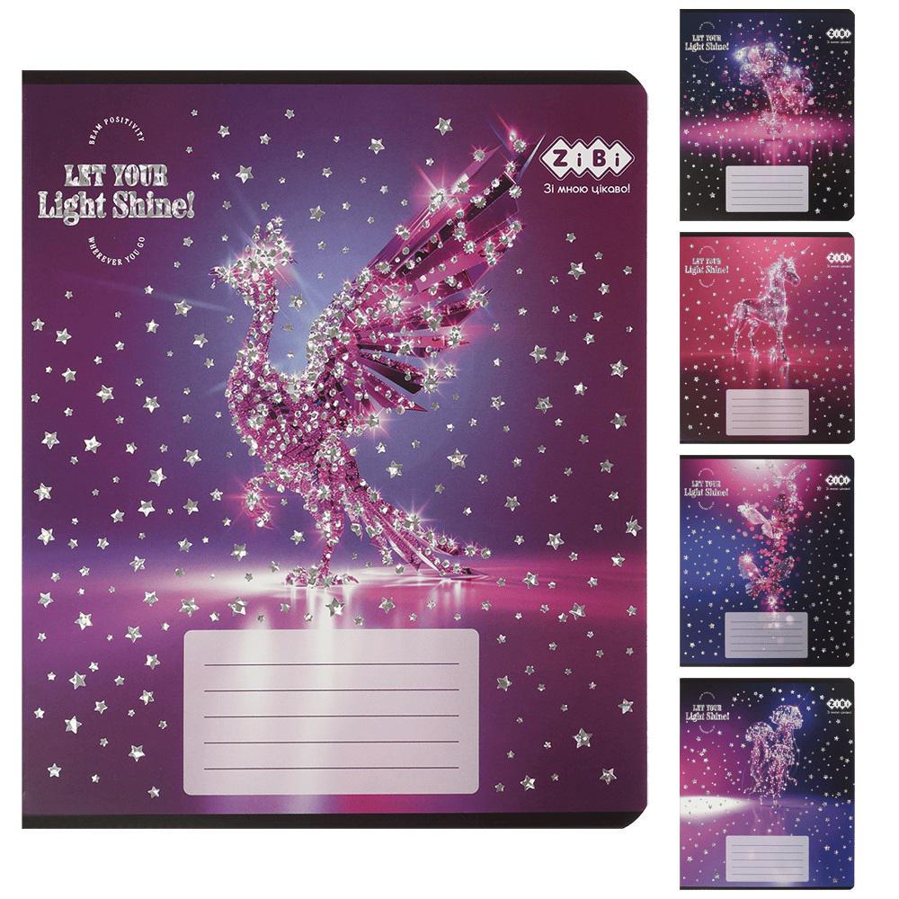 Зошити учнівські KIDS LINE SHINE 48 аркушів клітинка 10 шт. в упаковці