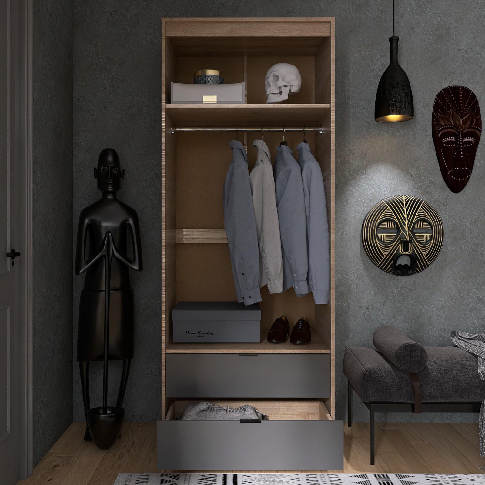 Шкаф Everest Сити 800 802х500х2046 мм Сонома/Графит (11430) - фото 6 Шкаф Everest Сити 800 802х500х2046 мм Сонома/Графит (11430) - фото 6