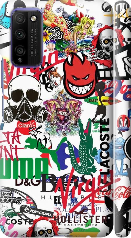 Чехол на Huawei Honor 30 Lite Many different logos (4022m-2074-42517)