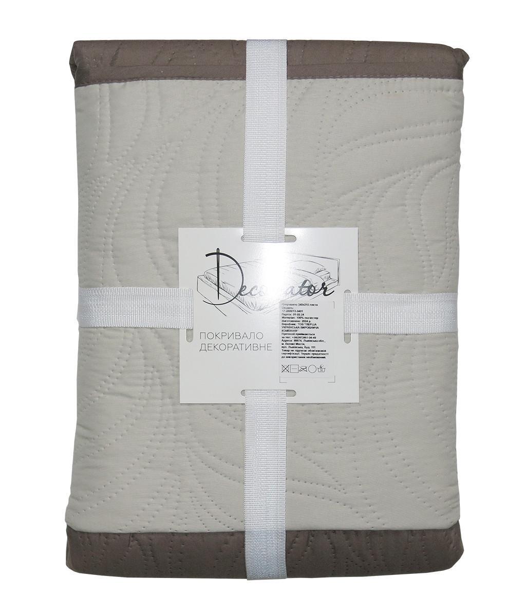 Покрывало двухстороннее DECORATOR Листья 140x215 см Бежевый/Капучино (22506)