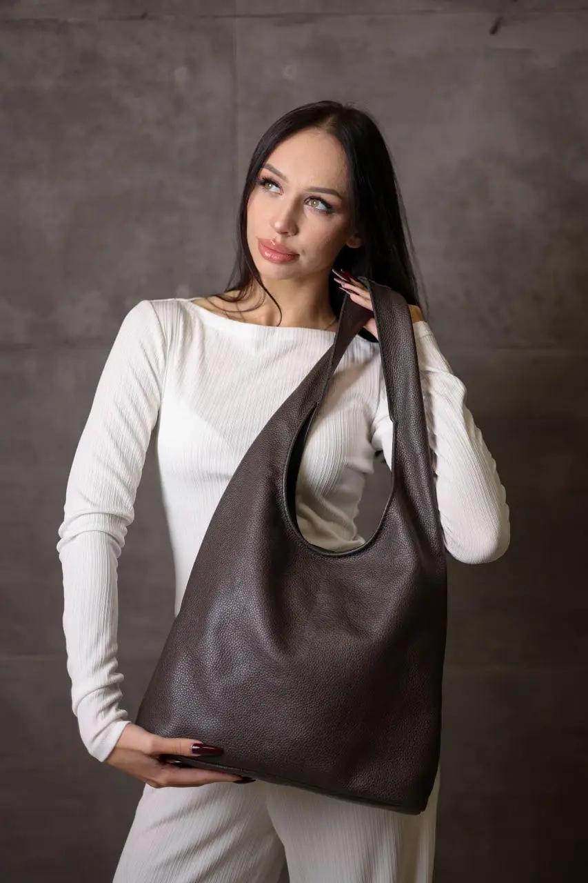 Женская сумка-шопер SW151-2 из натуральной кожи флотар Коричневый (32808877)