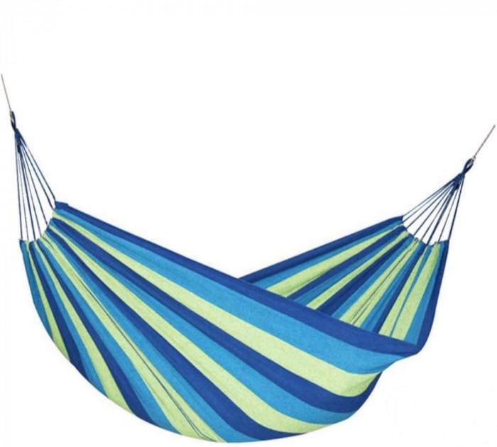 Гамак мексиканський з чохлом бавовна 200х80 см Синій з смужками (c168c0f4) - фото 2