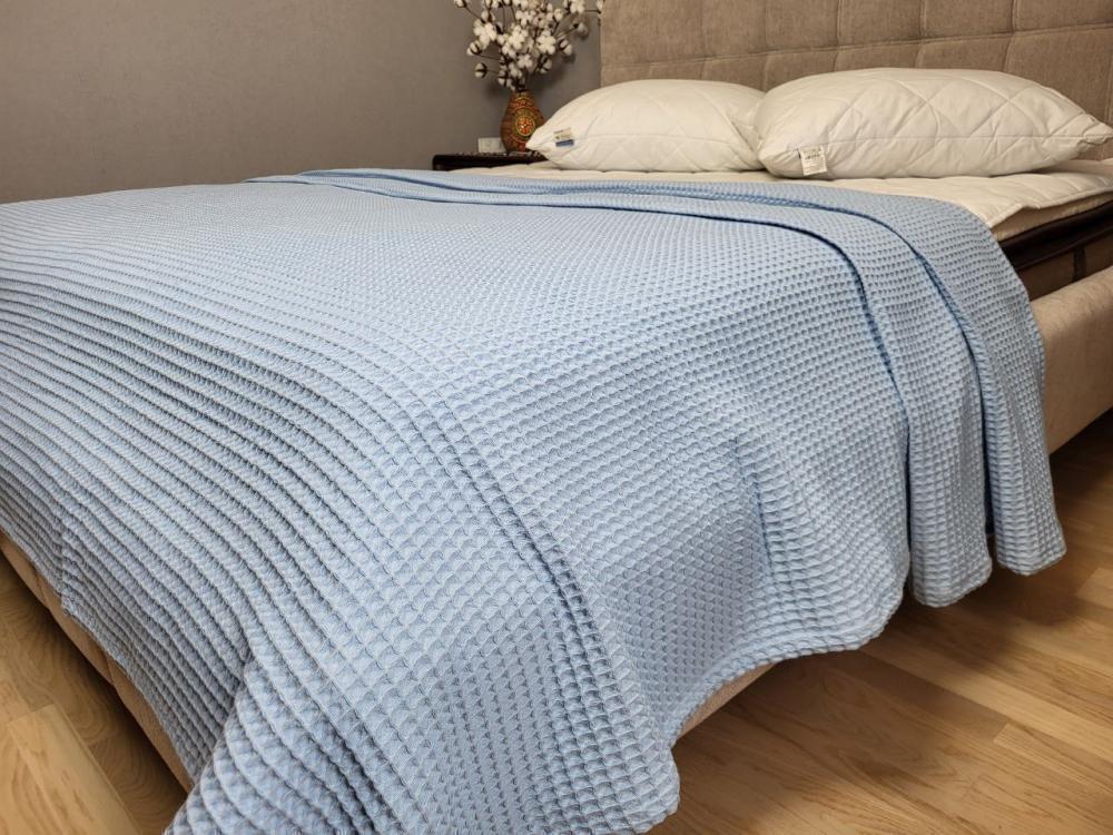 Покрывало Пике Сота 160x220 см Голубой (11073)